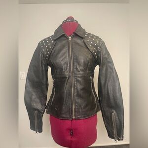 VINTAGE STELLA STUDDED LEATHER PUNK JACKET